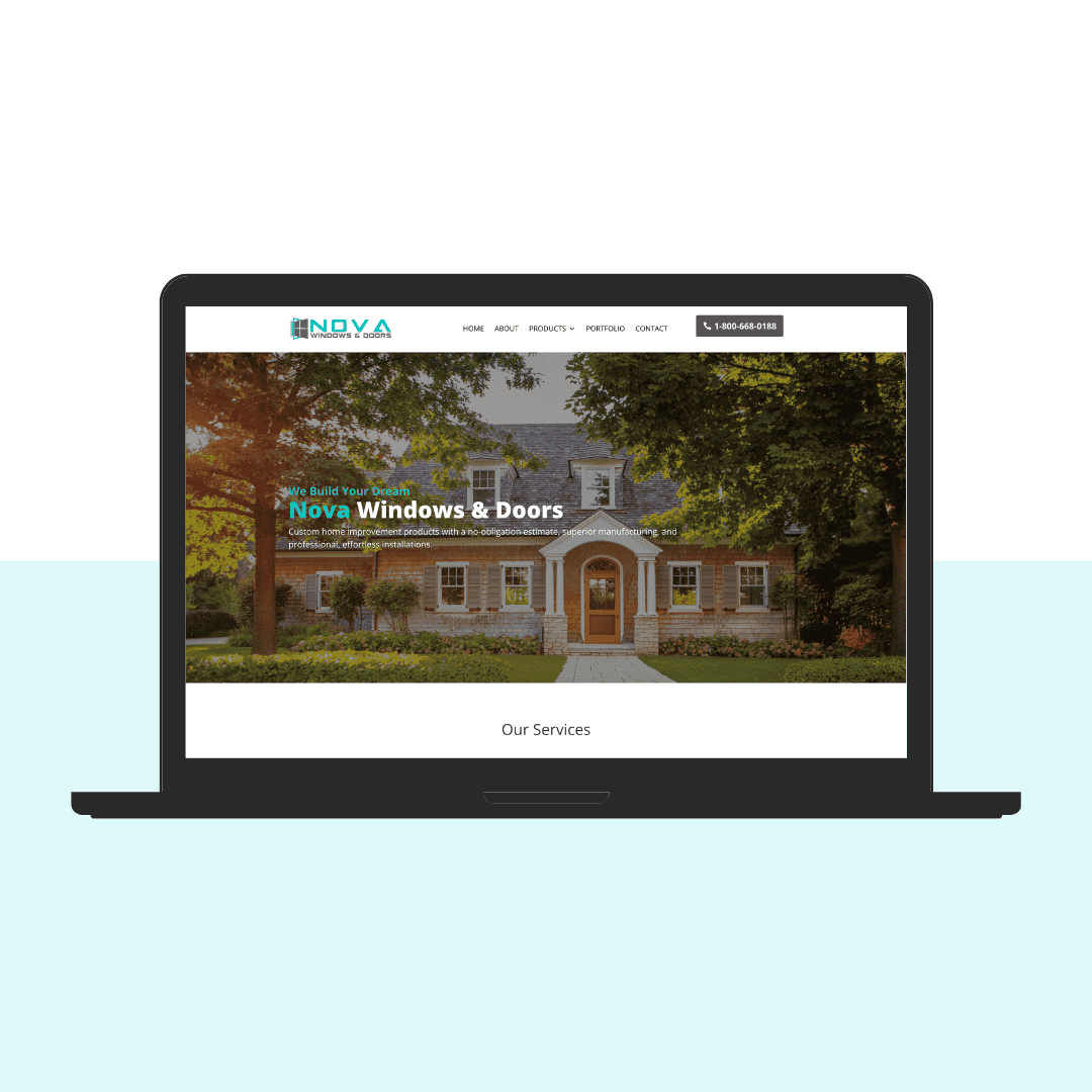 Website mockup on laptop screen
