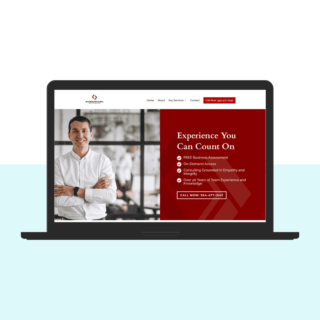 Website mockup on laptop screen